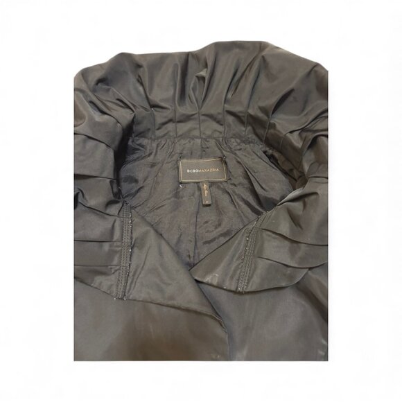BCBG Black Balloon Crop Jacket w Pleated Slvs - Picture 2 of 4